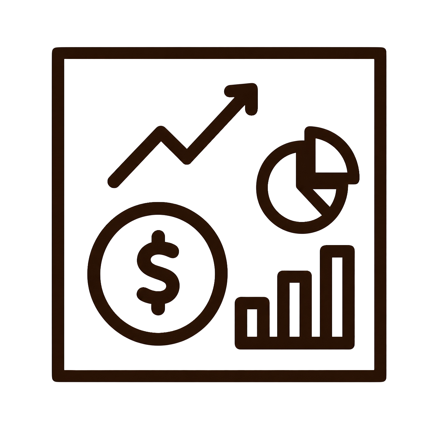 Financial growth icon with dollar sign and upward arrow